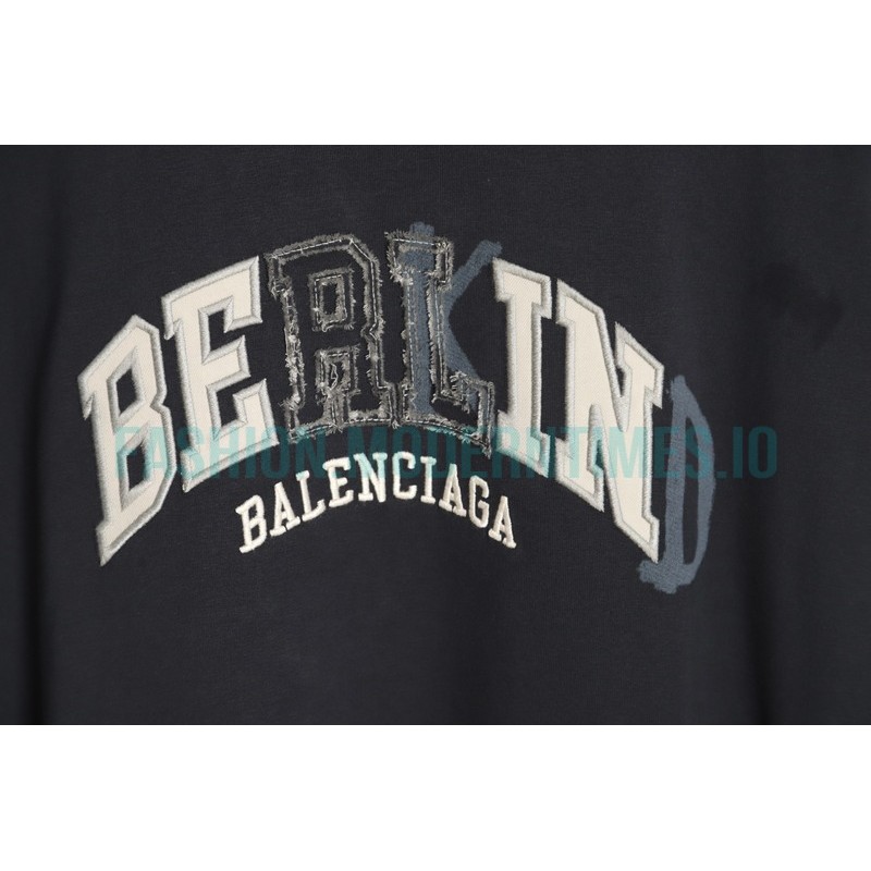 Balenciaga - 23FW Patch Printed Embroidered Alphabet Long Sleeve T-shirt