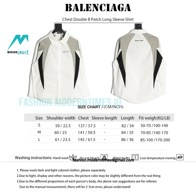 Balenciaga - Chest Double B Patch Long Sleeve Shirt