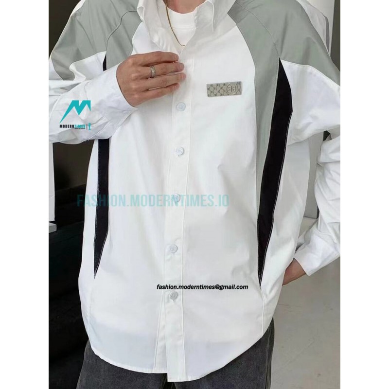Balenciaga - Chest Double B Patch Long Sleeve Shirt
