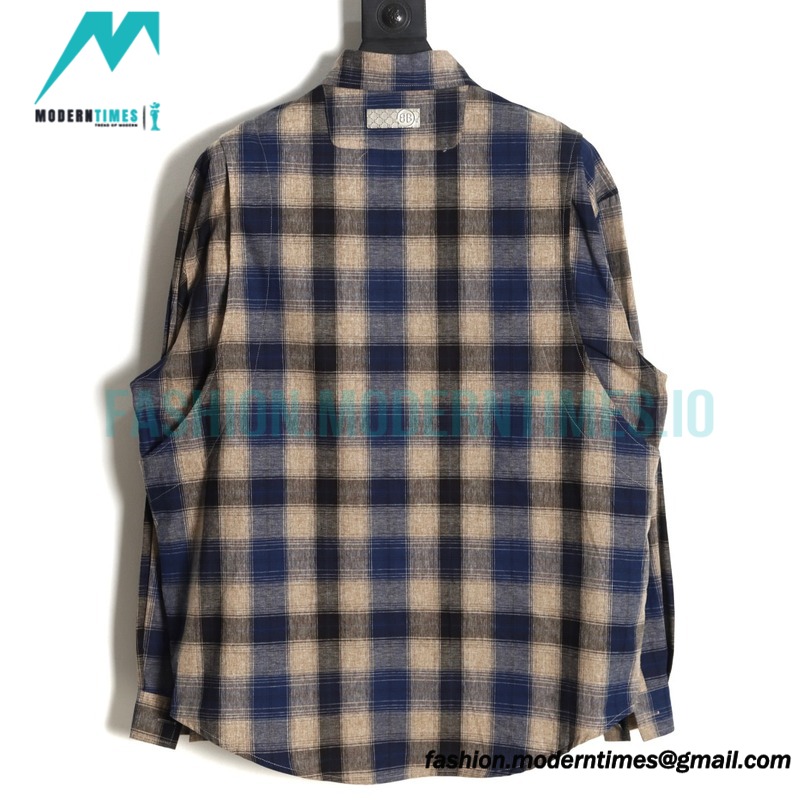 Balenciaga - Washed Willow Nail Plaid Long-sleeved Shirt