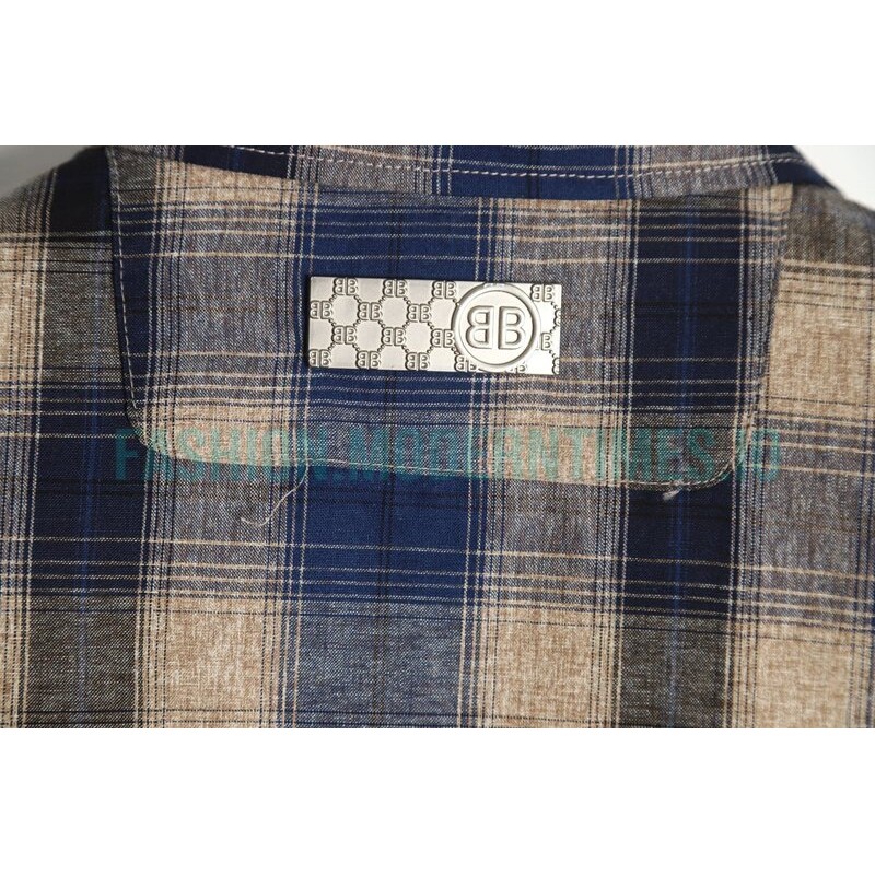 Balenciaga - Washed Willow Nail Plaid Long-sleeved Shirt