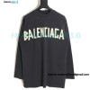 Balenciaga - 23FW Large Label Double B Crack Printed Long Sleeve T-shirt