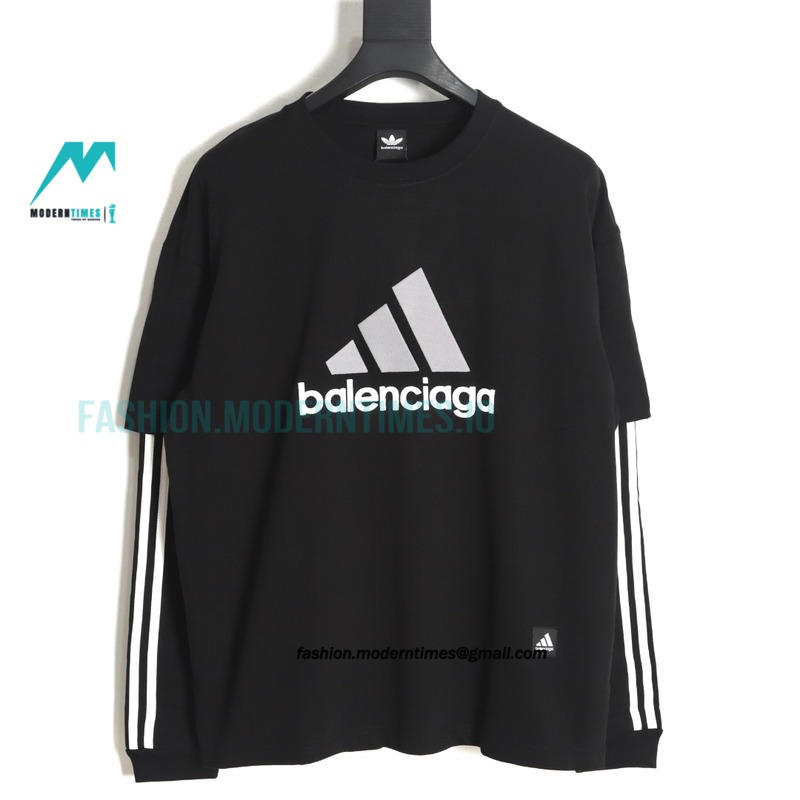 Balenciaga - Adidas Co-branded 22Fw Embroidery Fake Two Long Sleeves