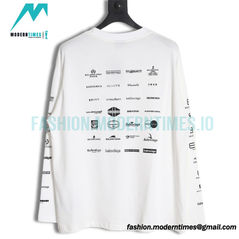 Balenciaga - Long-sleeved T-shirts Covered In Classic Logos