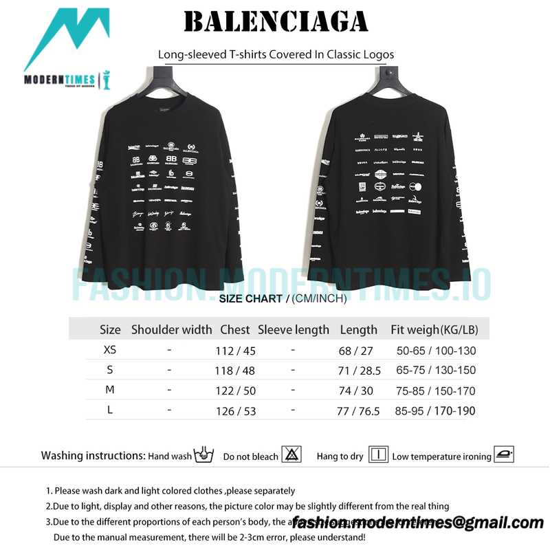 Balenciaga - Long-sleeved T-shirts Covered In Classic Logos