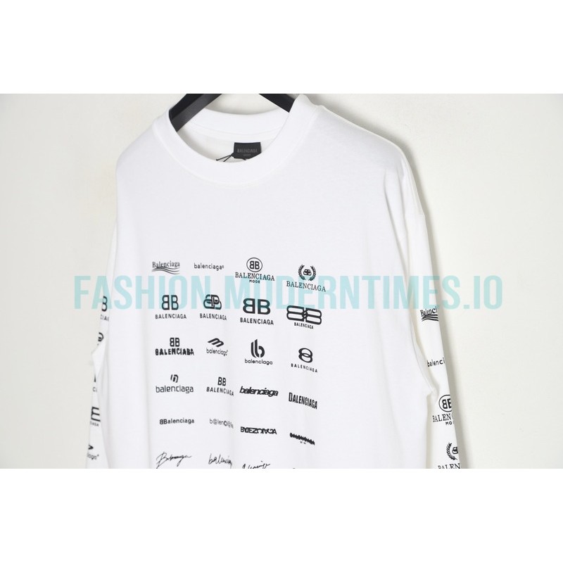 Balenciaga - Long-sleeved T-shirts Covered In Classic Logos