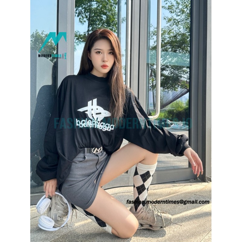 Balenciaga - 23SS Overlapping Letter Long Sleeve T-shirt