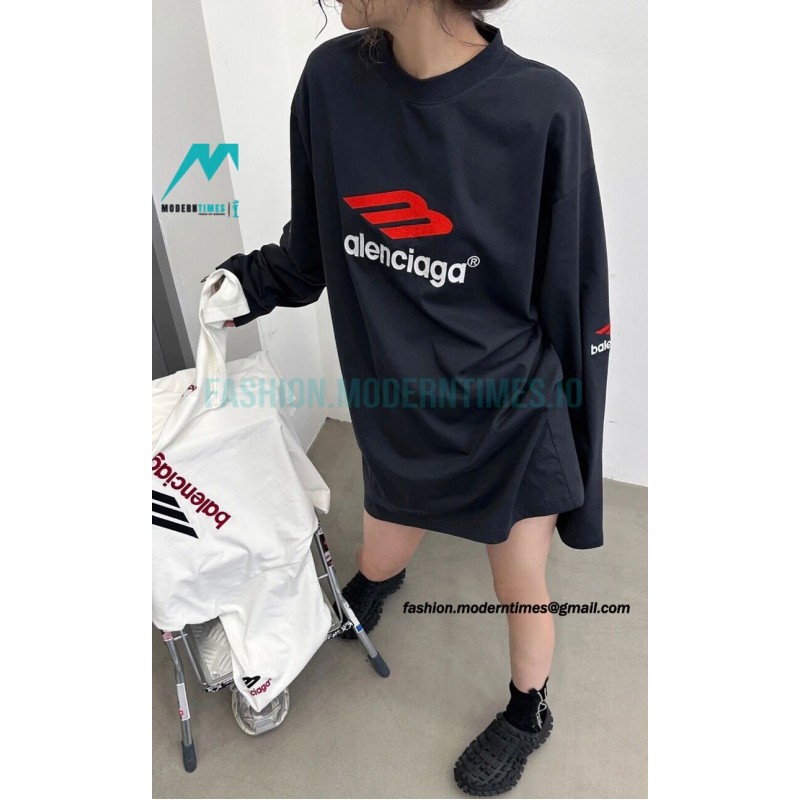 Balenciaga - 23FW 3M Embroidered Long Sleeve T-shirt