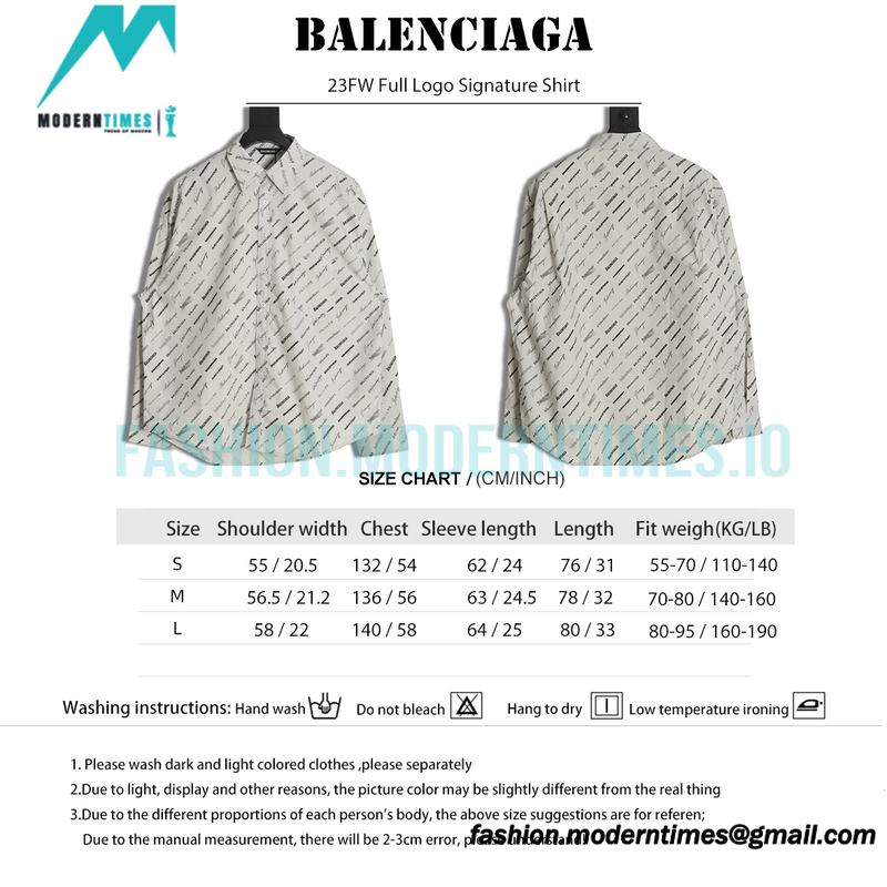 Balenciaga - 23FW Full Logo Signature Shirt