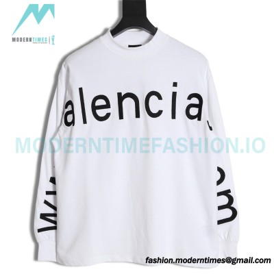 Balenciaga - 23Fw One-piece Seamless Embroidery Website Long Sleeve T-shirt