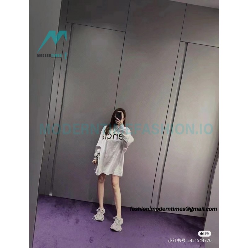 Balenciaga - 23Fw One-piece Seamless Embroidery Website Long Sleeve T-shirt