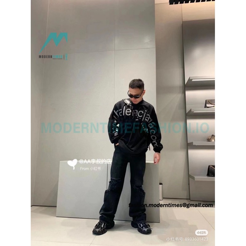 Balenciaga - 23Fw One-piece Seamless Embroidery Website Long Sleeve T-shirt