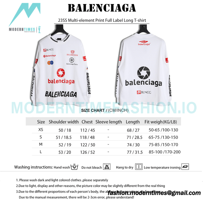 Balenciaga - 23SS Multi-element Print Full Label Long T-shirt