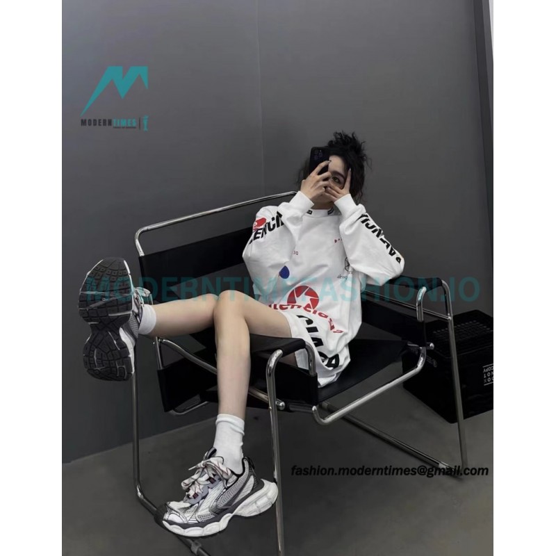 Balenciaga - 23SS Multi-element Print Full Label Long T-shirt