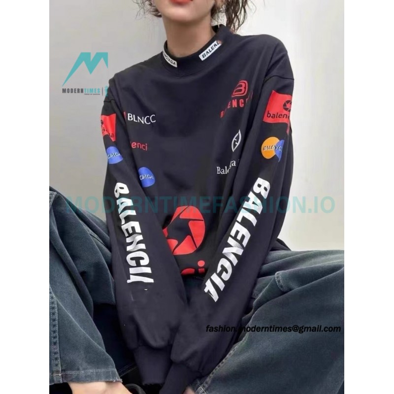 Balenciaga - 23SS Multi-element Print Full Label Long T-shirt