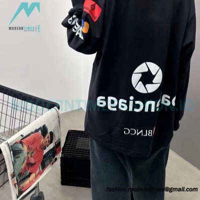 Balenciaga - 23ss Multi-element Print Full Label Long Sleeve T-shirt