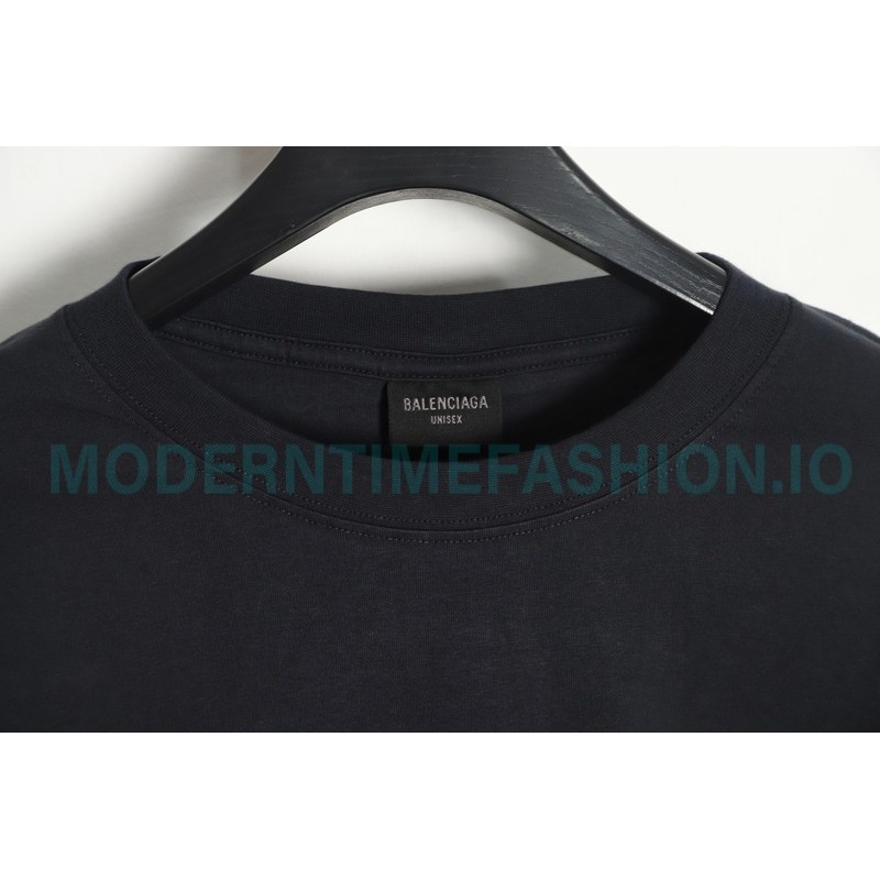 Balenciaga - 23FW Large Label Double B Crack Printed Long Sleeve T-shirt
