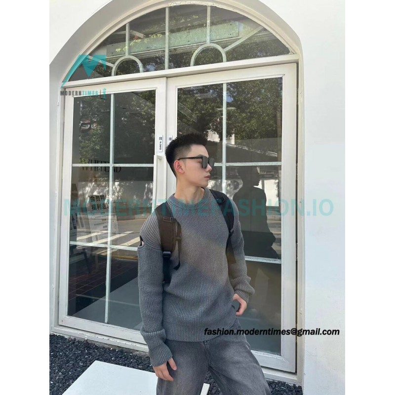 Bottega Veneta - 23FW Hollowed-out Shoulder Crewneck Sweater
