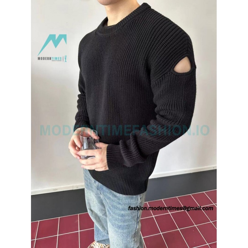 Bottega Veneta - 23FW Hollowed-out Shoulder Crewneck Sweater