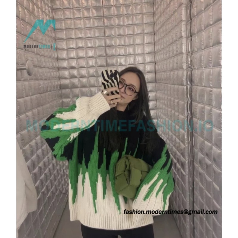 Bottega Veneta - 23ss Patchwork Crewneck Sweater