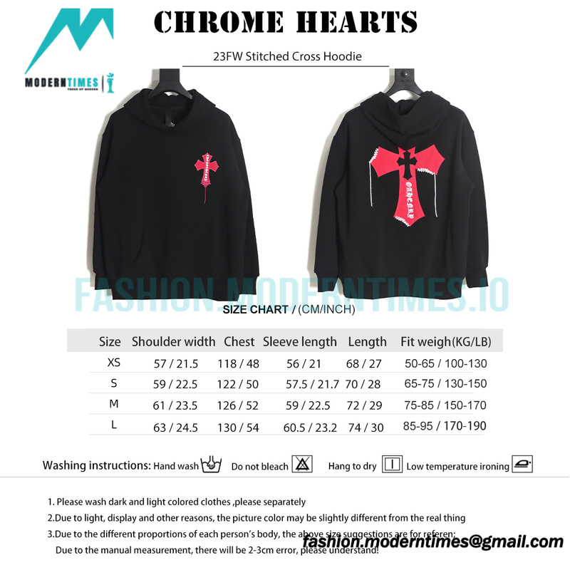 Chrome Hearts - 23FW Stitched Cross Hoodie
