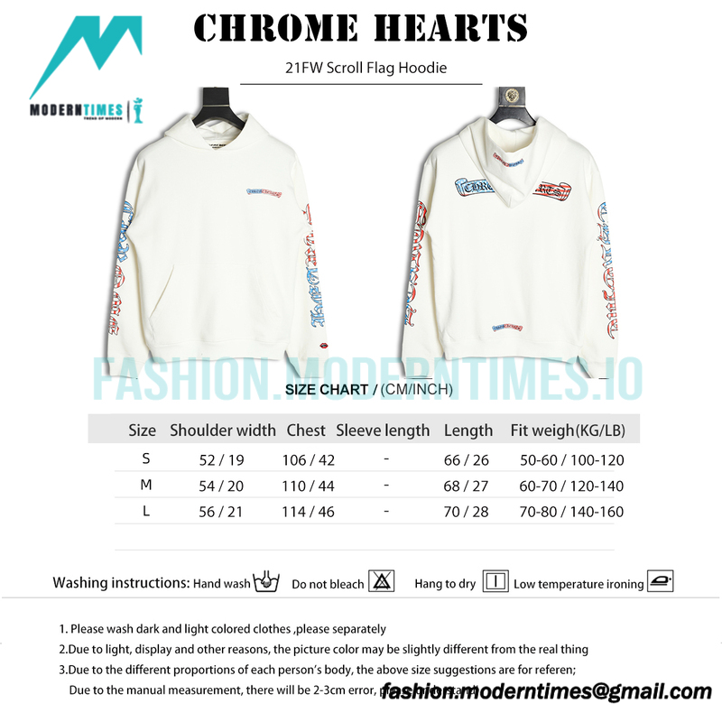 Chrome Hearts - 21FW Scroll Flag Hoodie