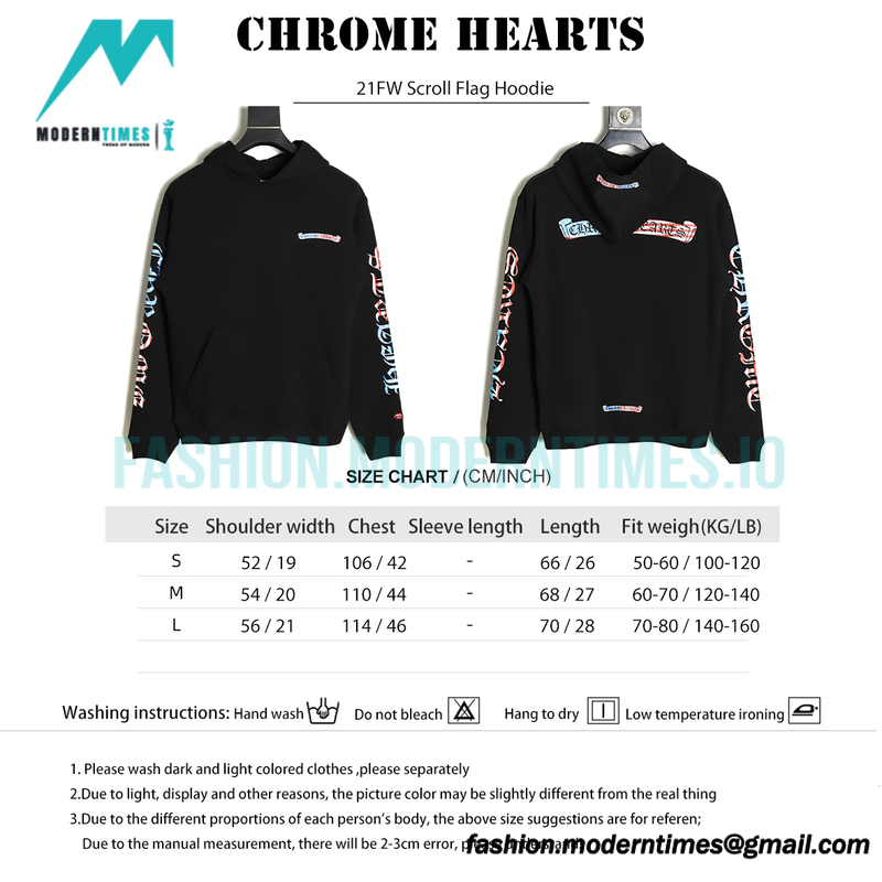 Chrome Hearts - 21FW Scroll Flag Hoodie