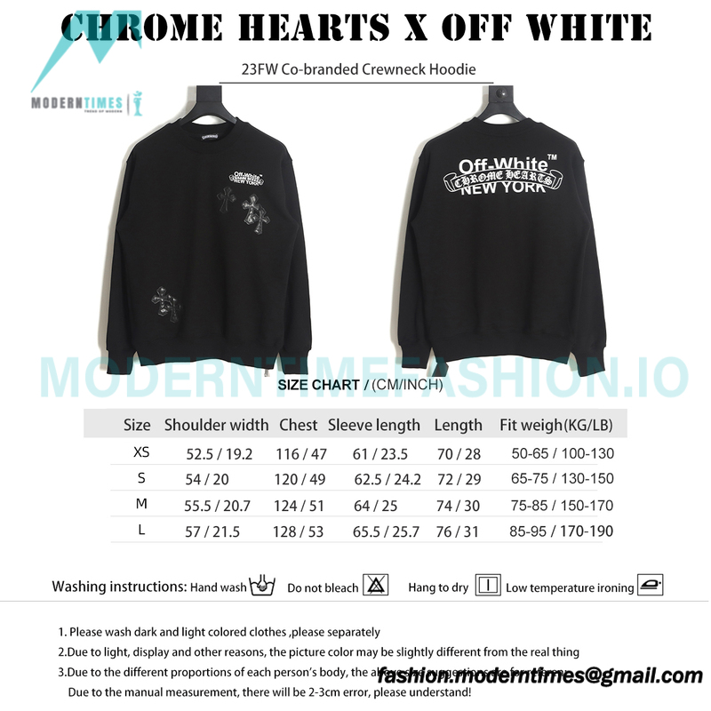 Chrome Hearts - Off White 23FW Co-branded Crewneck Hoodie