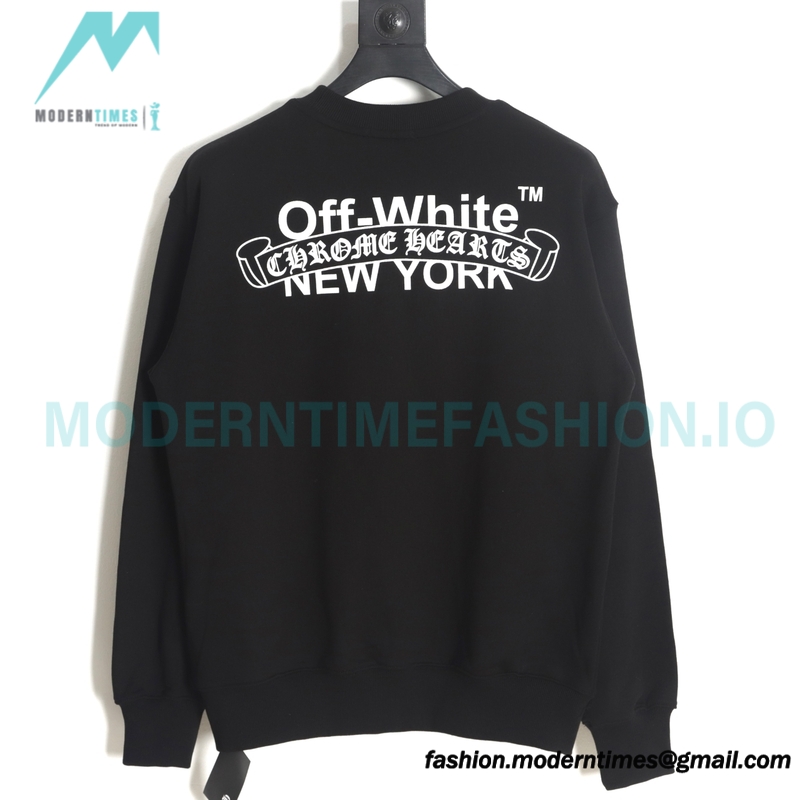 Chrome Hearts - Off White 23FW Co-branded Crewneck Hoodie