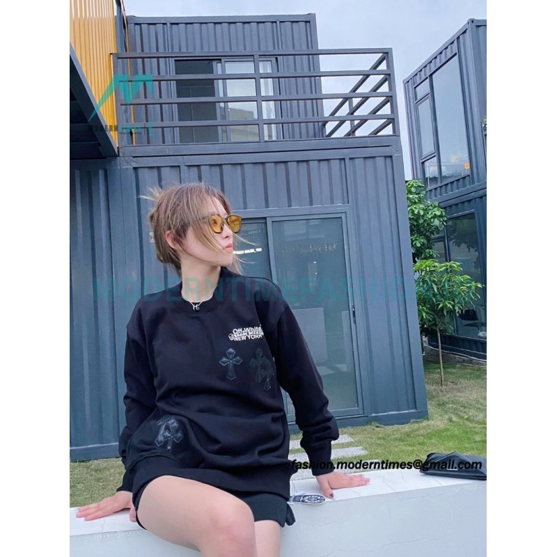 Chrome Hearts - Off White 23FW Co-branded Crewneck Hoodie