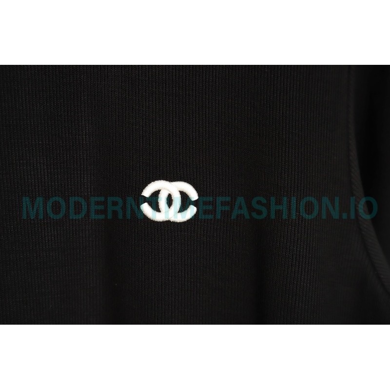Chanel - Basic Double C Letter Embroidered Hoodie
