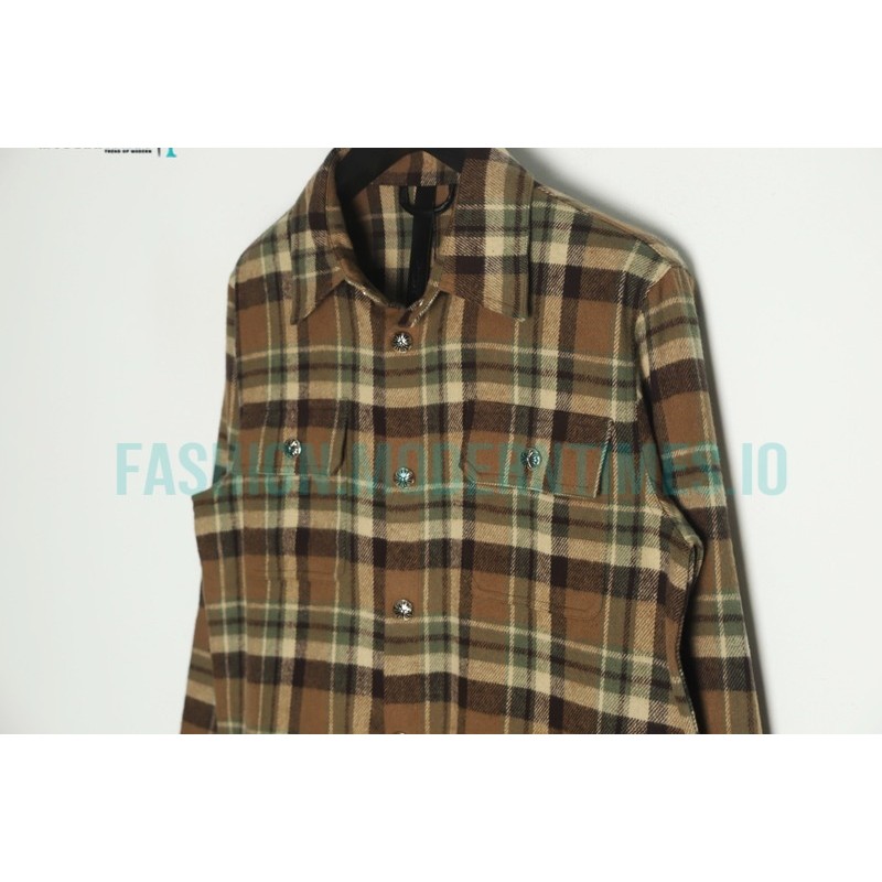 Chrome Hearts - Flannel Plaid Half-zip Shirt