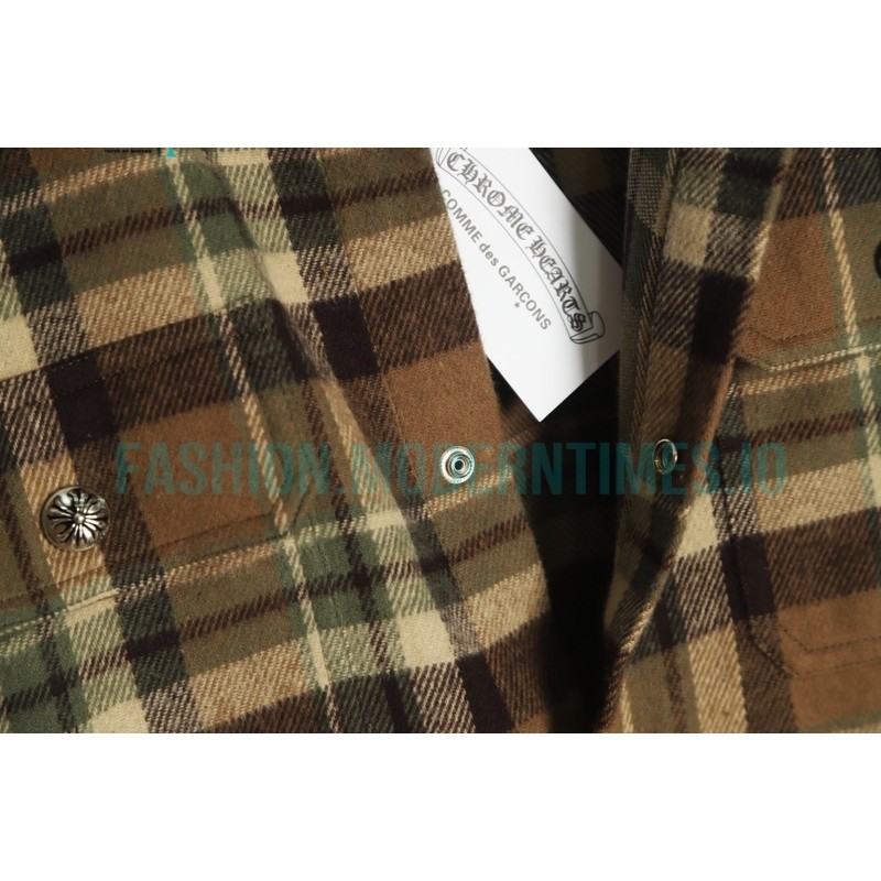 Chrome Hearts - Flannel Plaid Half-zip Shirt