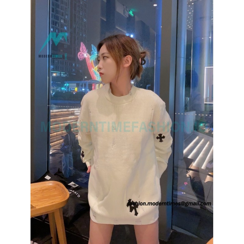 Chrome Hearts - Cross Leather Crewneck Sweater