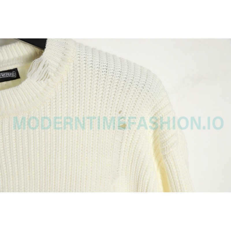 Chrome Hearts - Cross Leather Crewneck Sweater