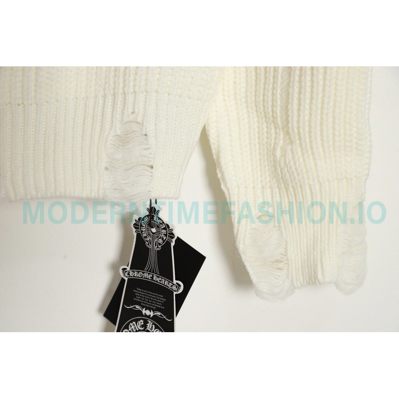 Chrome Hearts - Cross Leather Crewneck Sweater