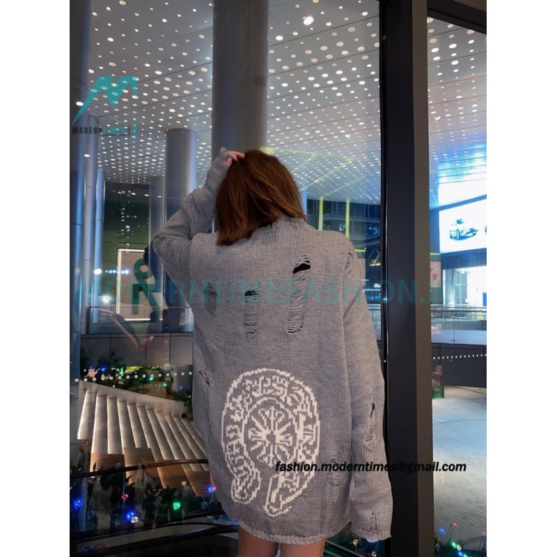 Chrome Hearts - Cross Leather Crewneck Sweater