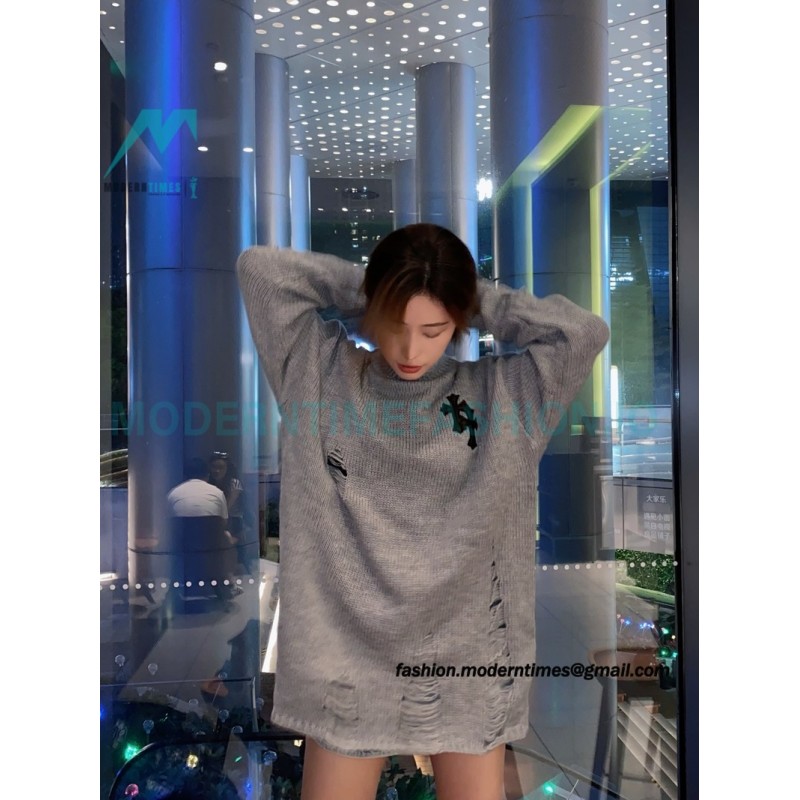 Chrome Hearts - Cross Leather Crewneck Sweater