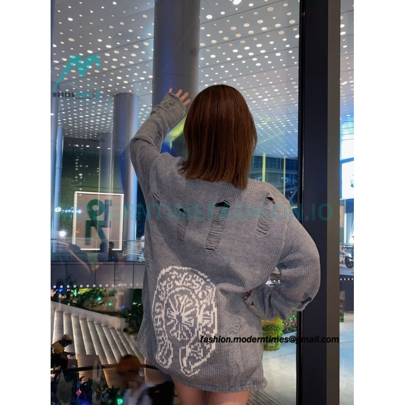 Chrome Hearts - Cross Leather Crewneck Sweater
