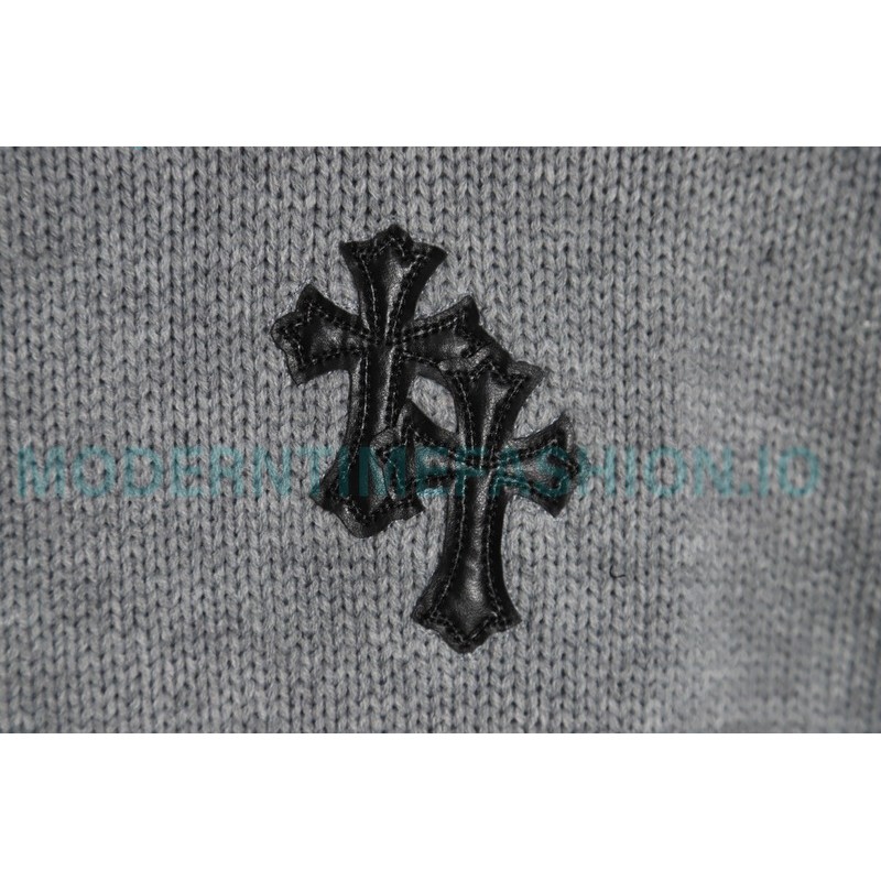 Chrome Hearts - Cross Leather Crewneck Sweater