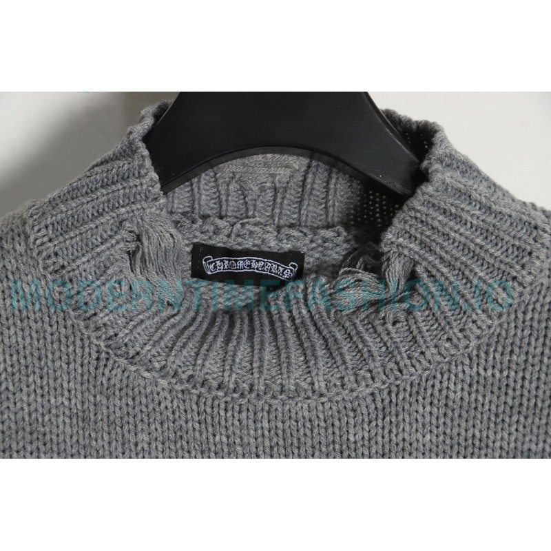 Chrome Hearts - Cross Leather Crewneck Sweater