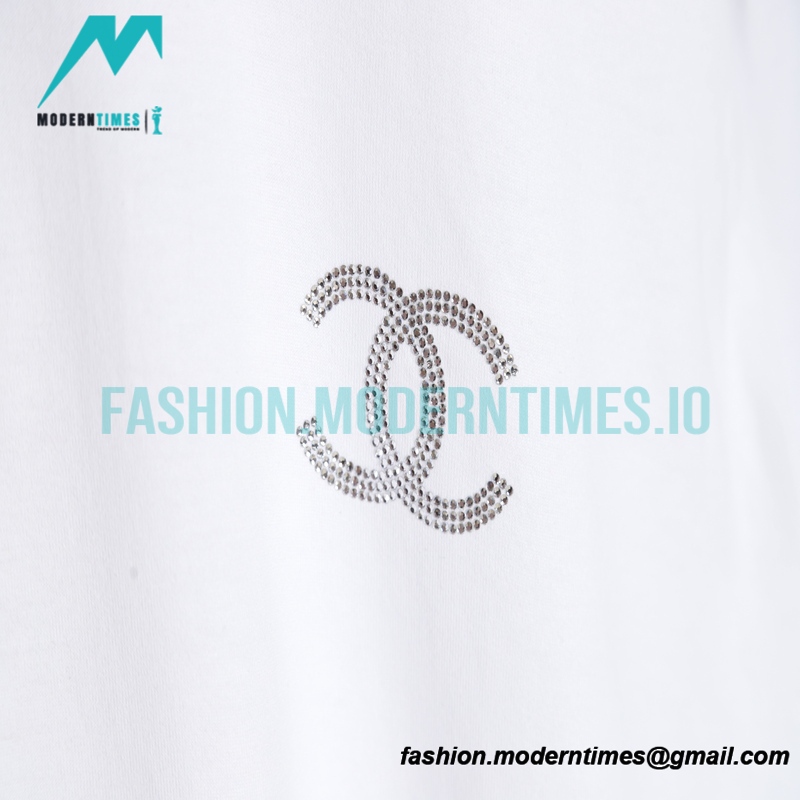 Chanel - 23ss Rhinestone Logo Short Sleeve