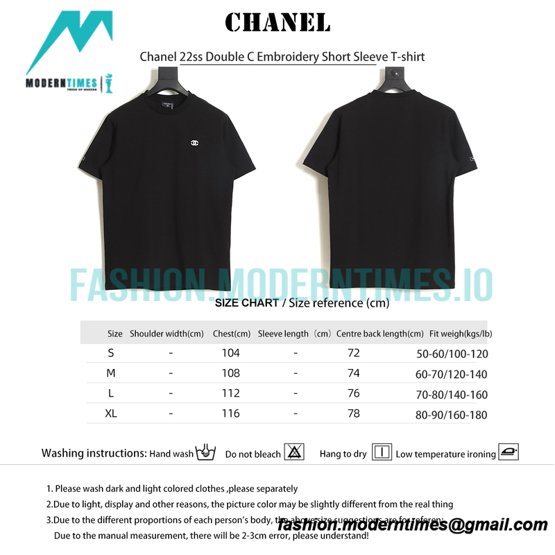 Chanel - 22ss Double C Embroidery Short Sleeve T-shirt