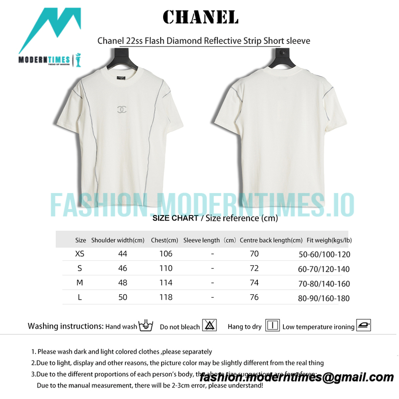 Chanel - 22ss Flash Diamond Reflective Strip Short Sleeve