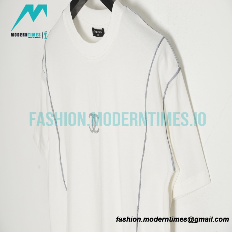 Chanel - 22ss Flash Diamond Reflective Strip Short Sleeve
