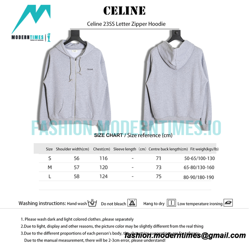 Celine - 23SS Letter Zipper Hoodie