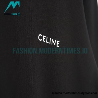 Celine -Small-lettered Print Hoodie