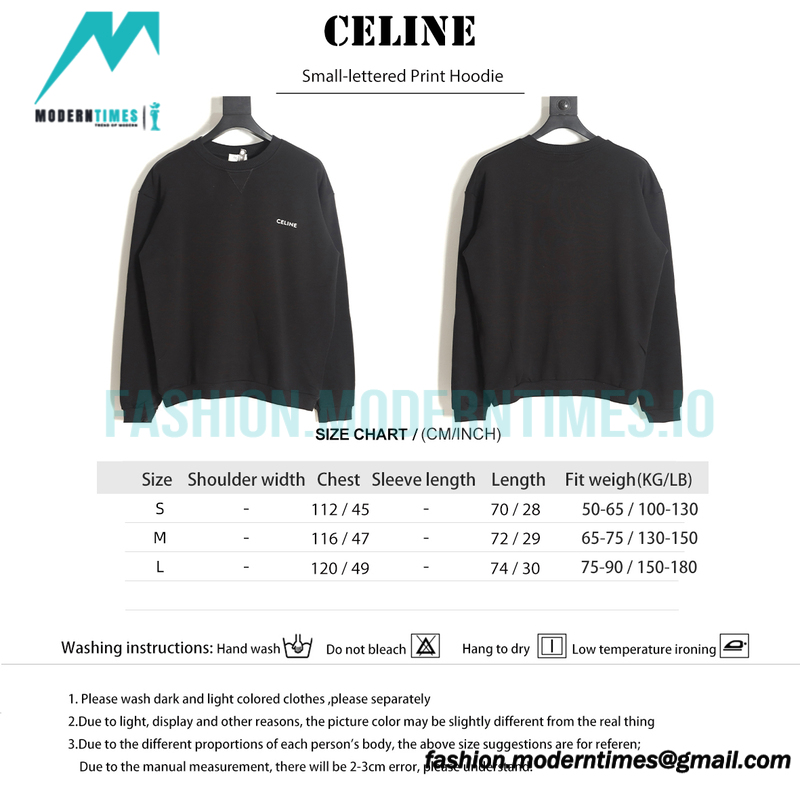 Celine -Small-lettered Print Hoodie