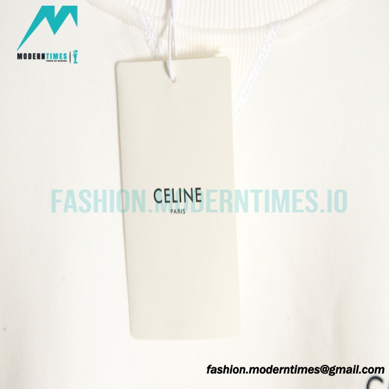 Celine -Small-lettered Print Hoodie