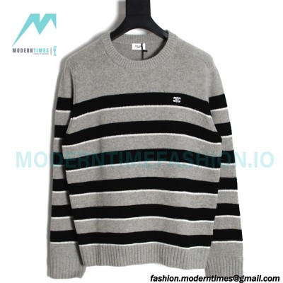 Celine - 23 New Arcde Triomphe Striped Embroidered Sweater